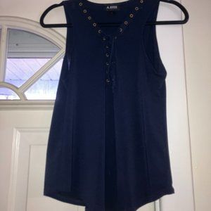 A. Byer Navy Top